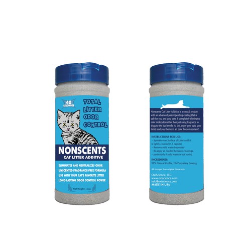 Blue label with the title 'Kitten Label in Blue'