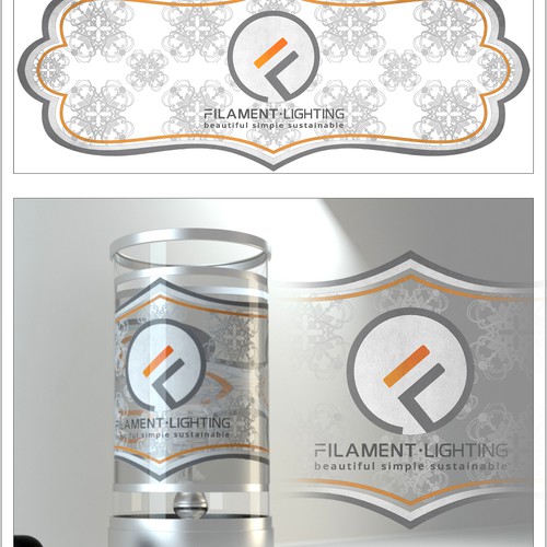 Lamp design with the title '3d Model and Rendering for FILAMENT LIGHTS'