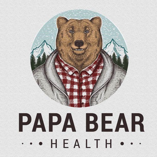 Grizzly design with the title 'PAPA BEAR LOGO'