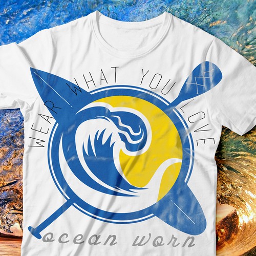 Ocean t-shirt with the title 'ocean worn apparel'