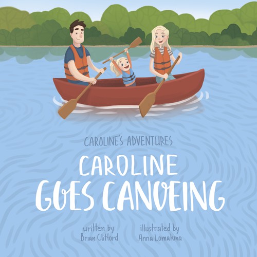 Adventure illustration with the title 'Cover for children's book'