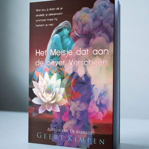 Collage book cover with the title 'Cover for the girl who appeared on the shore '