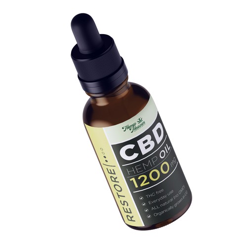 Hemp oil label with the title 'Hemp oil label'