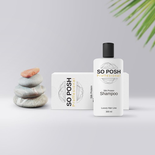 Shampoo packaging with the title 'Logo concept for a shampoo brand'