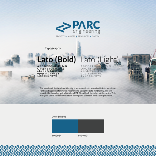 Research brand with the title 'Branding for PARC Engineering'