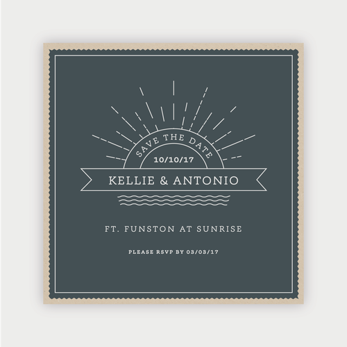 Kraft paper design with the title 'Save the date invitation'