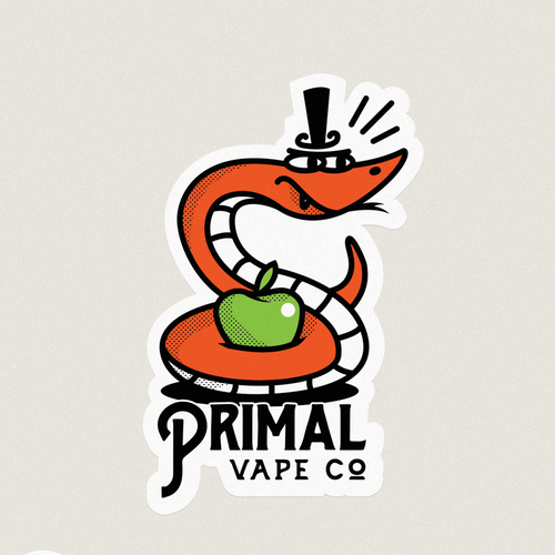 Snake design with the title 'Primal Stickers'