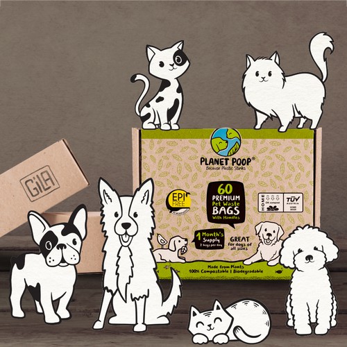 Organic packaging with the title 'Packaging design/ pet industry'