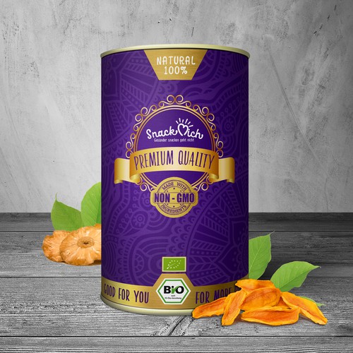 Container packaging with the title 'Snack Mich'