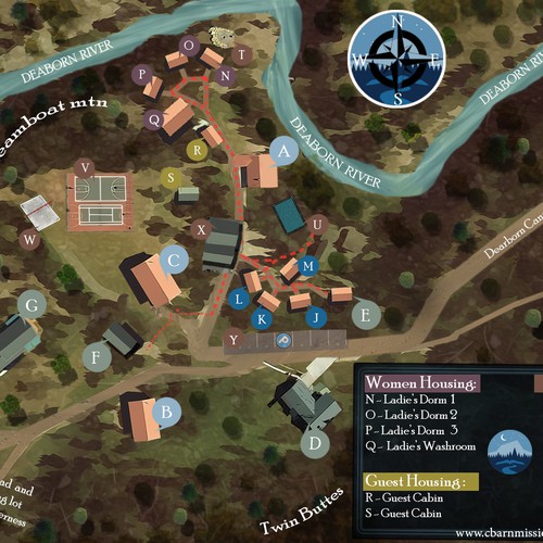 Religious artwork with the title 'Campus map update for small college campus in Montana wilderness'