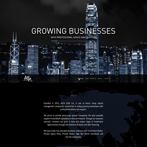 Dark design with the title 'web design business'