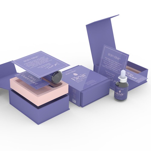 Serum packaging with the title 'Design a Luxury Serum Box with Insert for Our Anti-Aging Skincare Brand – Create the Ultimate Unboxing Experience'