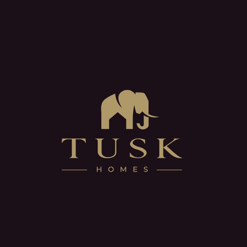 Logo with the title 'Elephant & negative space logo — Premium Real Estate & Builder Logo'