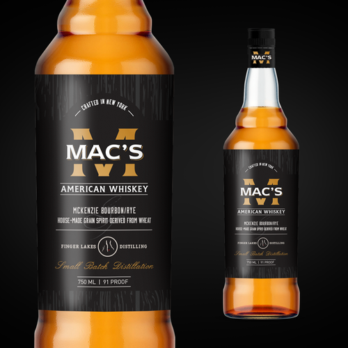 Brand label with the title 'Diseño marca de whisky'