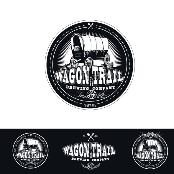 Wagon design with the title 'Wagon Trail Brewing Company'