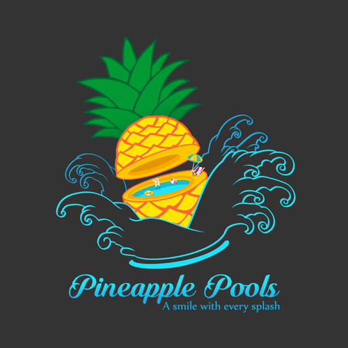 Pineapple brand with the title 'Concept logo for Pineapple Pools'