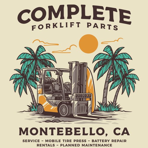 Construction t-shirt with the title 'Complete Forklift Parts'