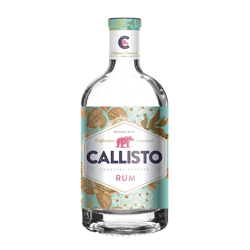 Colorful label with the title 'Label design for a Rum made from natural ingredients'