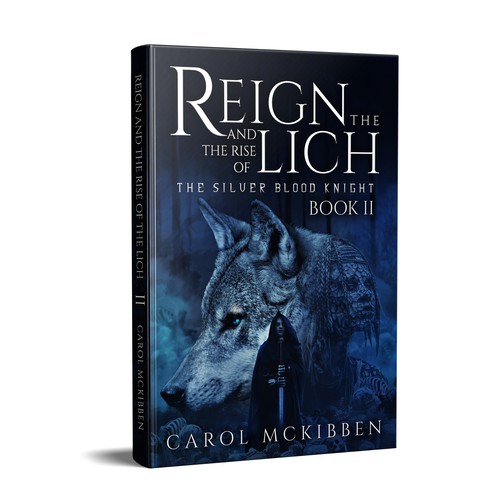 Epic fantasy book cover with the title 'Reign of The Lich - Dark Fantasy Cover'