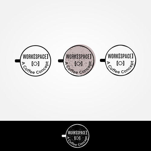 Gritty logo with the title 'Minimalist Logo for café and student place'