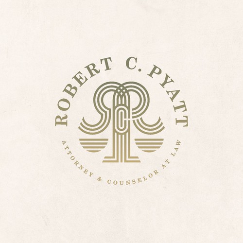 Justice logo with the title 'Symbolic Monogram Logo for Lawyer'