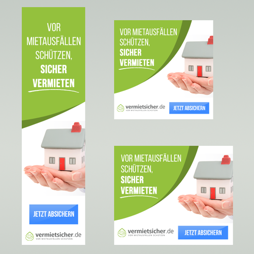 Google Ads design with the title 'Banner ads design for Vermietsicher.de'