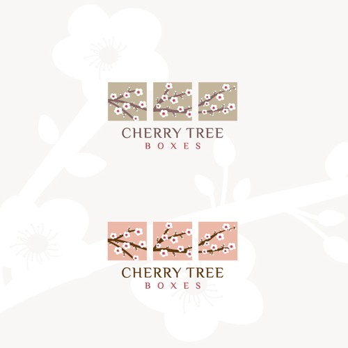 Cherry blossom design with the title 'Cherry Tree Boxes logo'