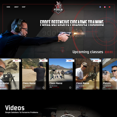 Security website with the title 'firearms training'