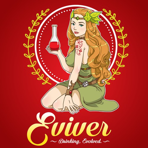 Goddess logo with the title 'Logo for beverage'