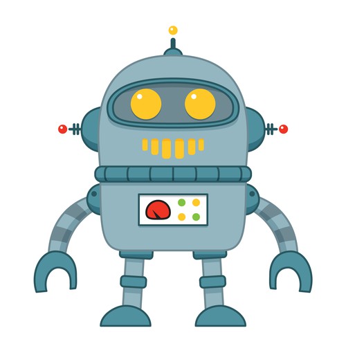 Droid design with the title 'Robot mascot design'