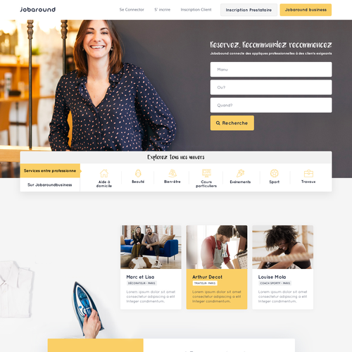 Career design with the title 'jobaround is a platform'