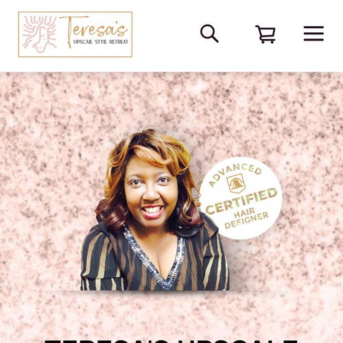 Hair salon design with the title 'TUSR Salon Website Design & Square Development'