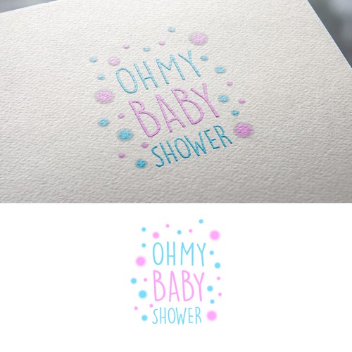 Shower design with the title 'Oh my baby shower logo design'