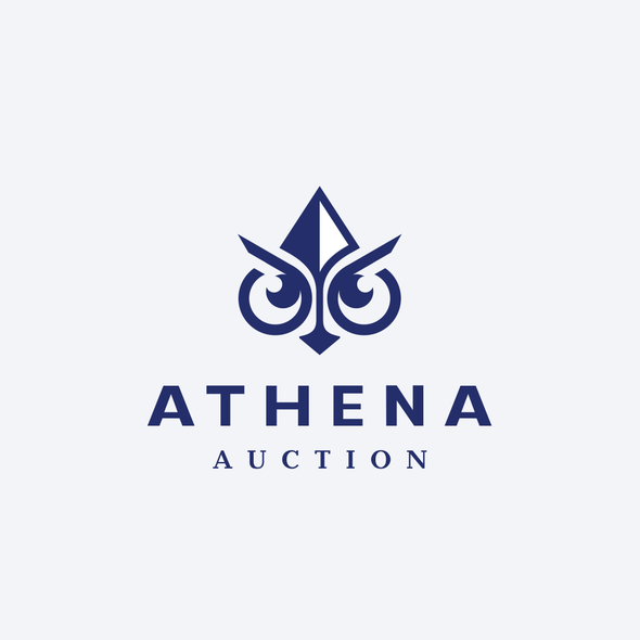 Athena design with the title 'owl + spear'