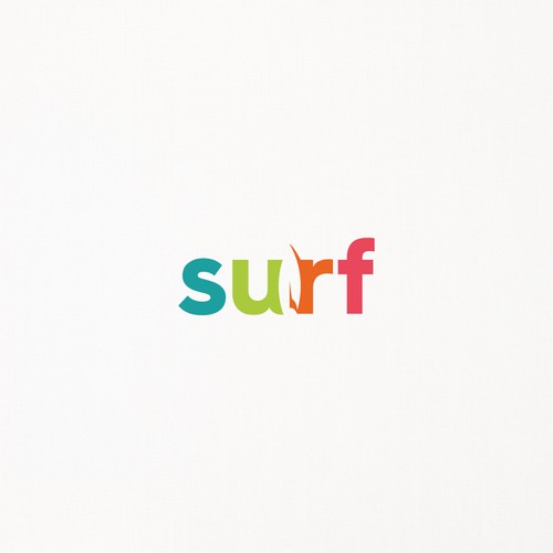 Surfboard design with the title 'Surf logo concept'