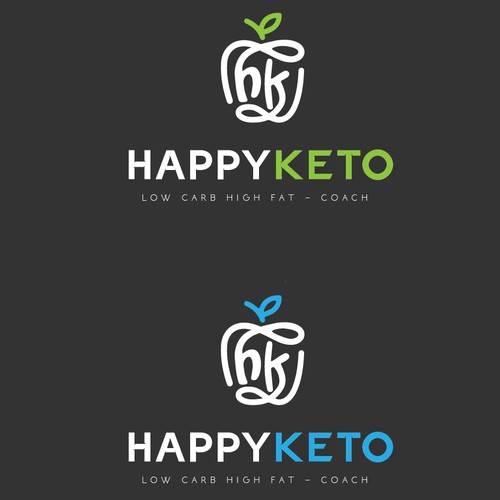 Diet logo with the title 'Happy keto logo'