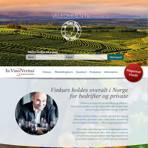 Wine website with the title 'Modern web design'