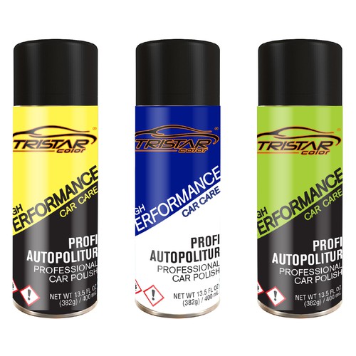 Masculine packaging with the title 'Tristar Car Polish'