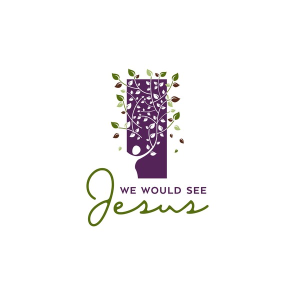 Tree and church logo with the title 'We Would See Jesus'