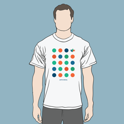 Blue t-shirt with the title 'T-Shirt for Juxta social'