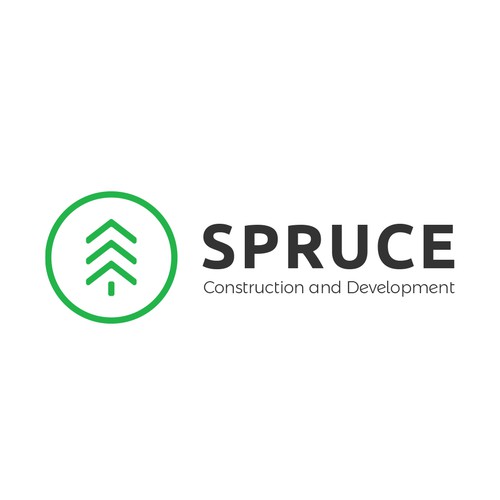 Evergreen logo with the title 'Logo for construction company'