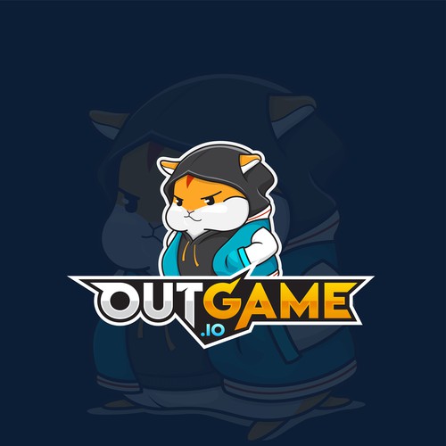 Hamster design with the title 'OUTGAME.IO logo design contest entry'
