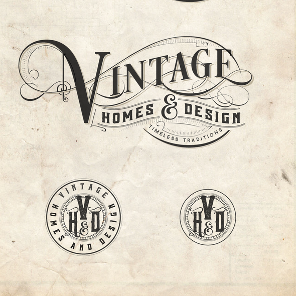 Restoration design with the title 'Vintage Homes and design logo'