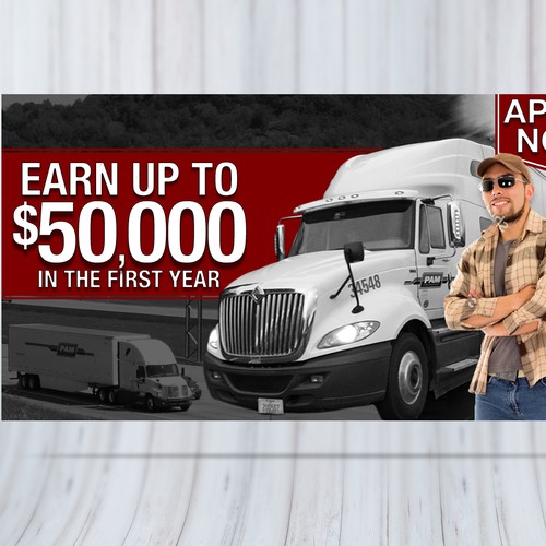 Trucking design with the title 'Facebook Ad for Trucking Company'