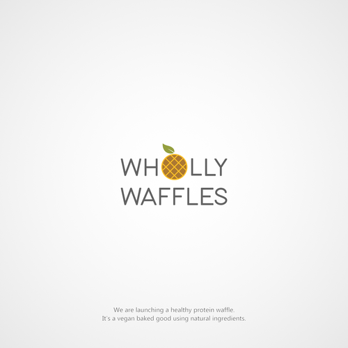 Waffle design with the title 'Modern Logo for Wholly Waffles'