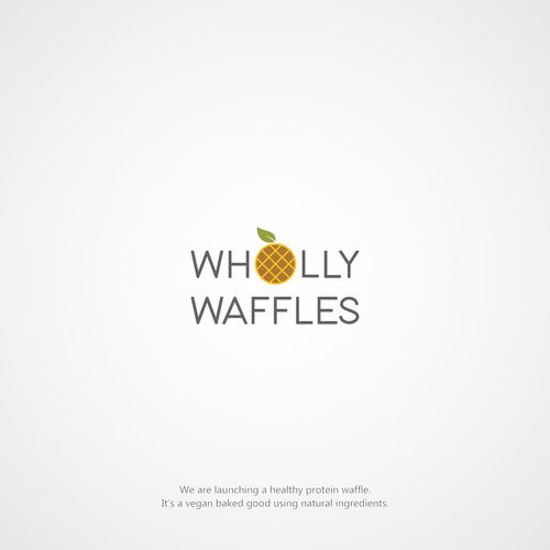 Healthy food logo with the title 'Modern Logo for Wholly Waffles'