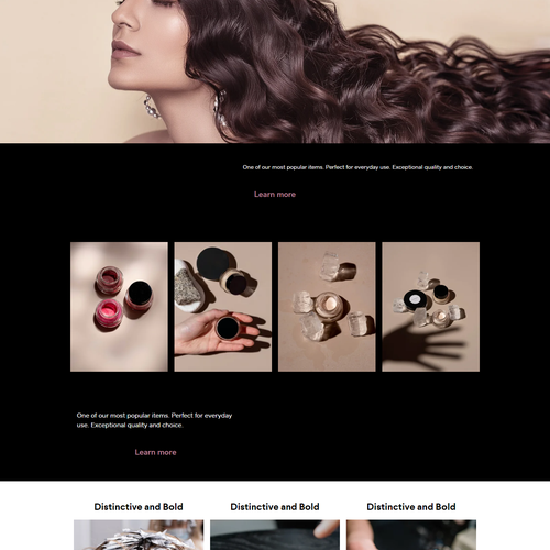 Hair salon design with the title 'BRANDING & SQUARE ONLINE STORE | Design for Beauty by Angela'