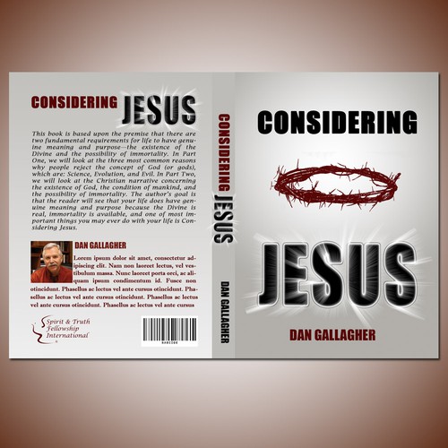 Attractive book cover with the title 'Create a book cover for Considering Jesus'