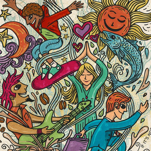 Food t-shirt with the title '1-to-1 project design'