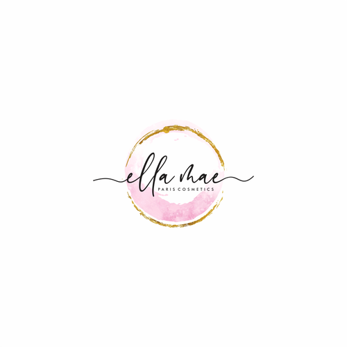 Brush stroke logo with the title 'Cosmetics Logo'